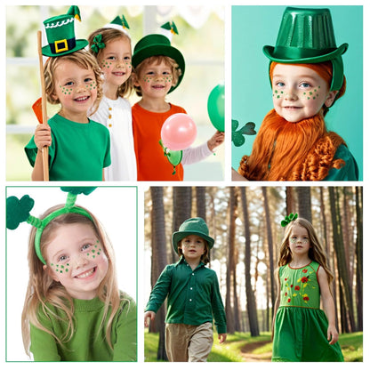 St_Patricks_Day_Accessories,_Green_Shamrock_Temporary_Face_Glitter_Freckles_Tattoos,St_Patty's_Green_Face_Tattoos_Sparkle_Glitter_Makeup,Saint_Patrick's_Day_Outfit_for_Women,6_PCS