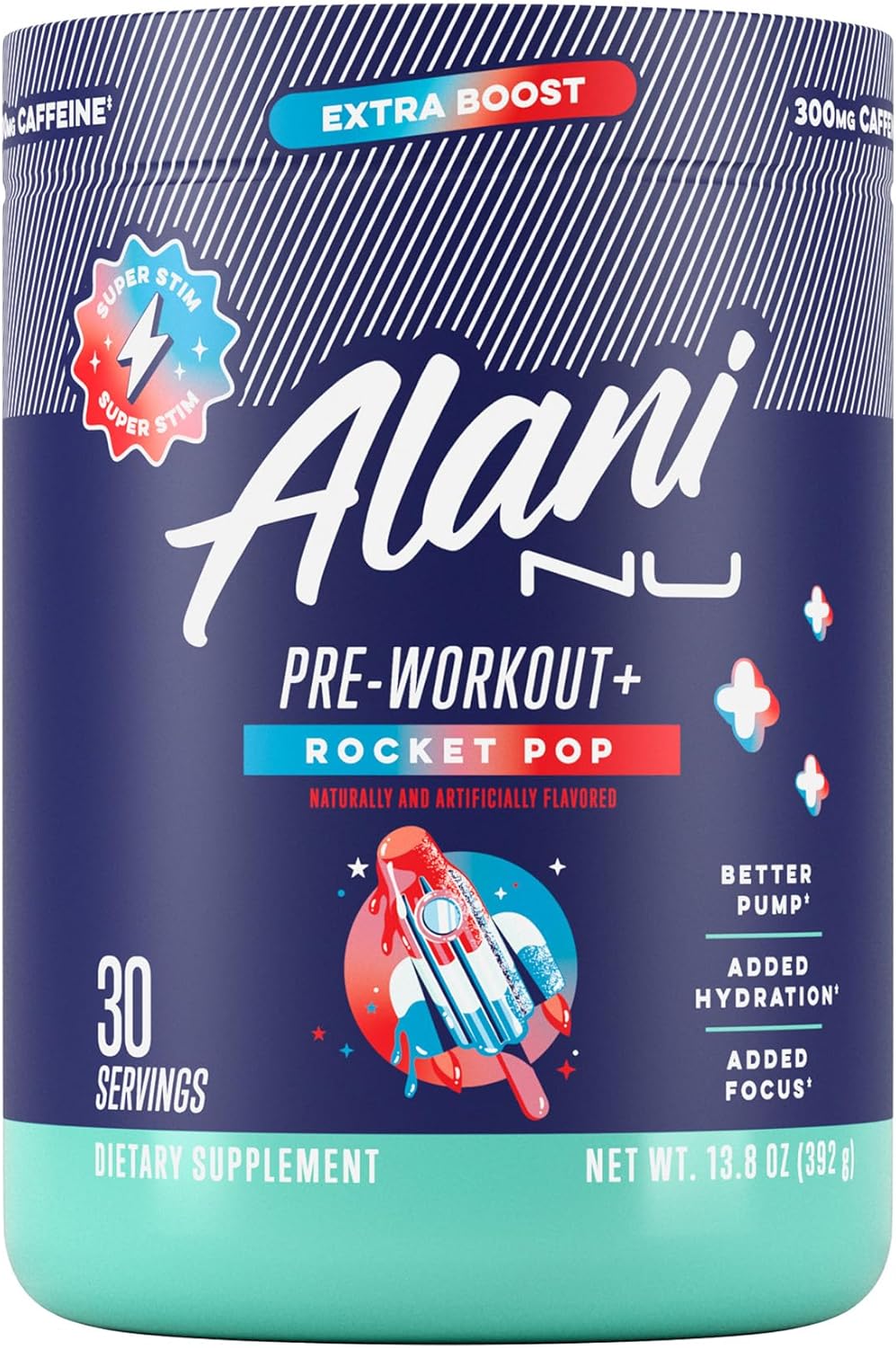 Alani_Nu_Pre_Workout+_Powder_Rocket_POP,_Extra_Boost,_Sugar_Free,_300mg_Caffeine,_L-Theanine,_Beta-Alanine,_Citrulline,_30_Servings