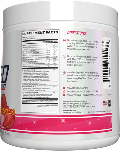 EHP_Labs_OxyShred_Pre_Workout_Powder_-_Preworkout_Powder_with_L_Glutamine_&_Acetyl_L_Carnitine,_Energy_Boost_Drink_-_Cosmic_Blast,_60_Servings