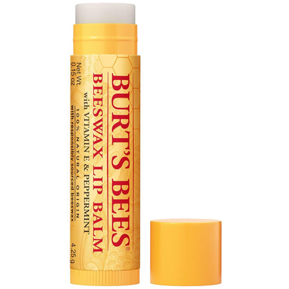Burt's_Bees_100%_Natural_Moisturizing_Lip_Balm,_Original_Beeswax_with_Vitamin_E_&_Peppermint_Oil,_0.15_Oz