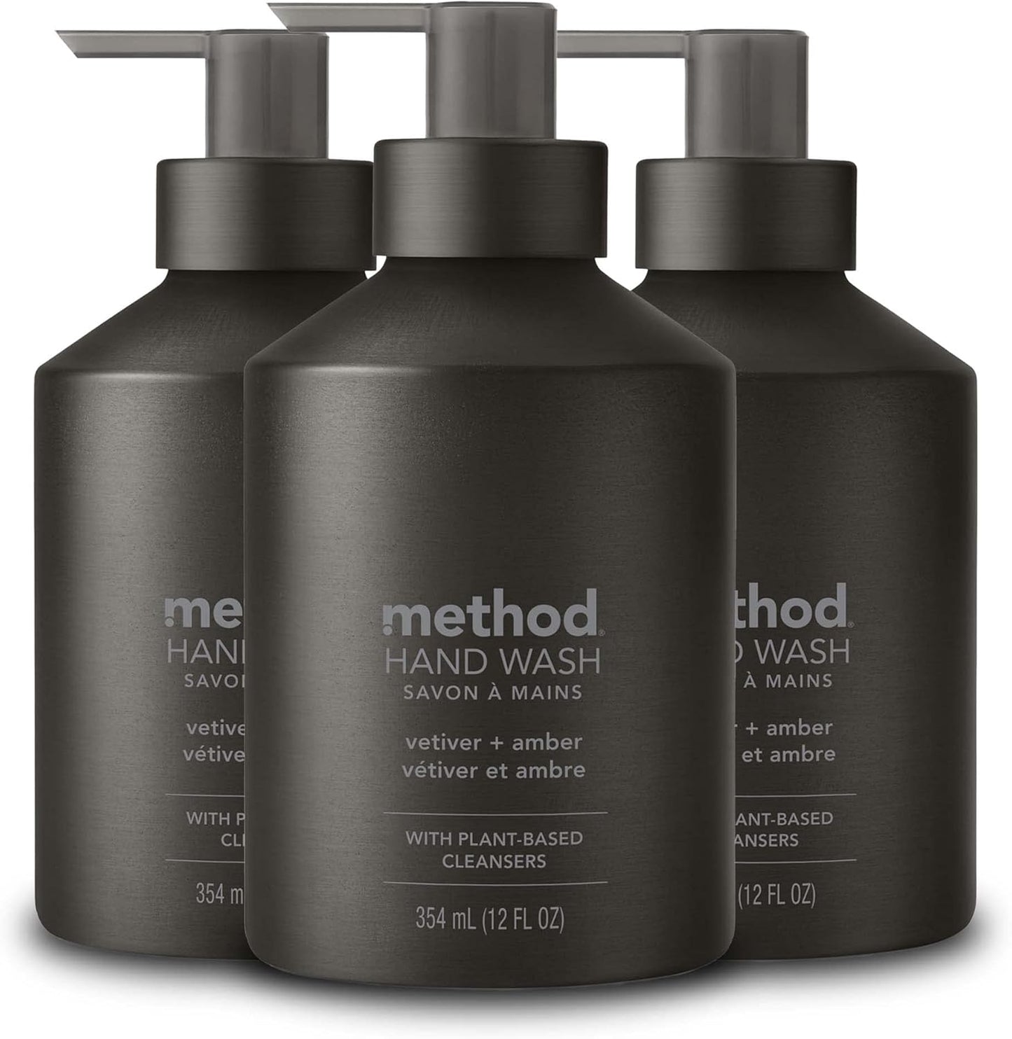 Method_Gel_Hand_Soap,_Vetiver_+_Amber,_Reusable_Black_Aluminum_Bottle,_12_oz_(Pack_of_3)