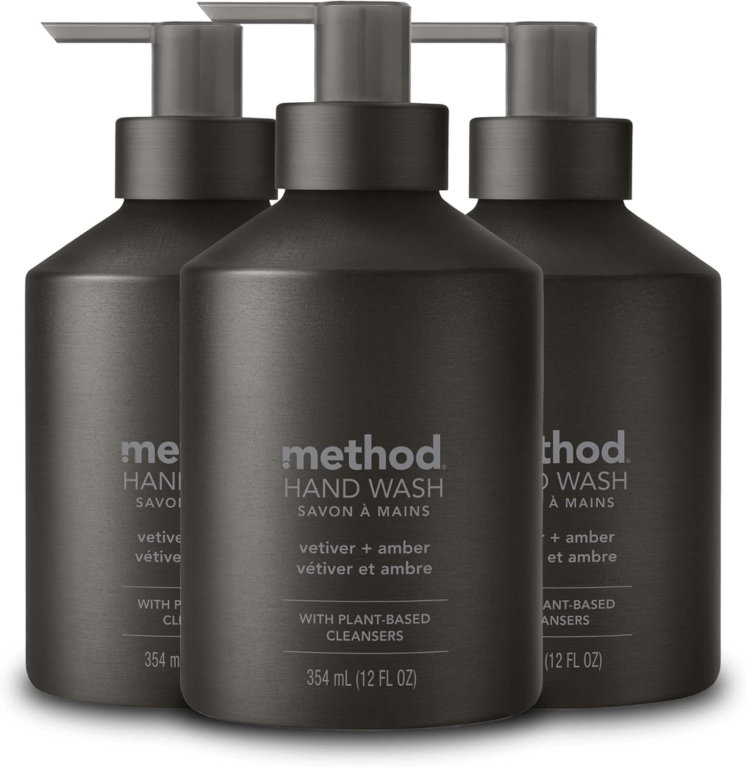 Method_Gel_Hand_Soap,_Vetiver_+_Amber,_Reusable_Black_Aluminum_Bottle,_12_oz_(Pack_of_3)