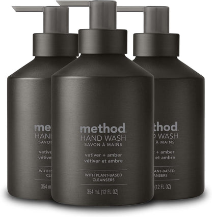 Method_Gel_Hand_Soap,_Vetiver_+_Amber,_Reusable_Black_Aluminum_Bottle,_12_oz_(Pack_of_3)