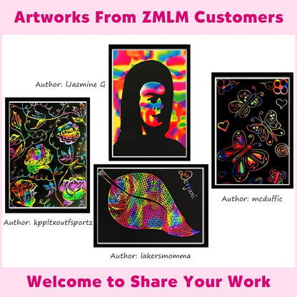 ZMLM_Scratch_Paper_Art-Crafts_Gift:_2_Pack_Rainbow_Notebooks_Supplies_Toys_Easter_Basket_Stuffers_for_3_4_5_6_7_8_9_10_Years_Old_Girls_and_Boys_Kids_Valentine's_Day_Birthday_Party_Travel_Games_(Pink)
