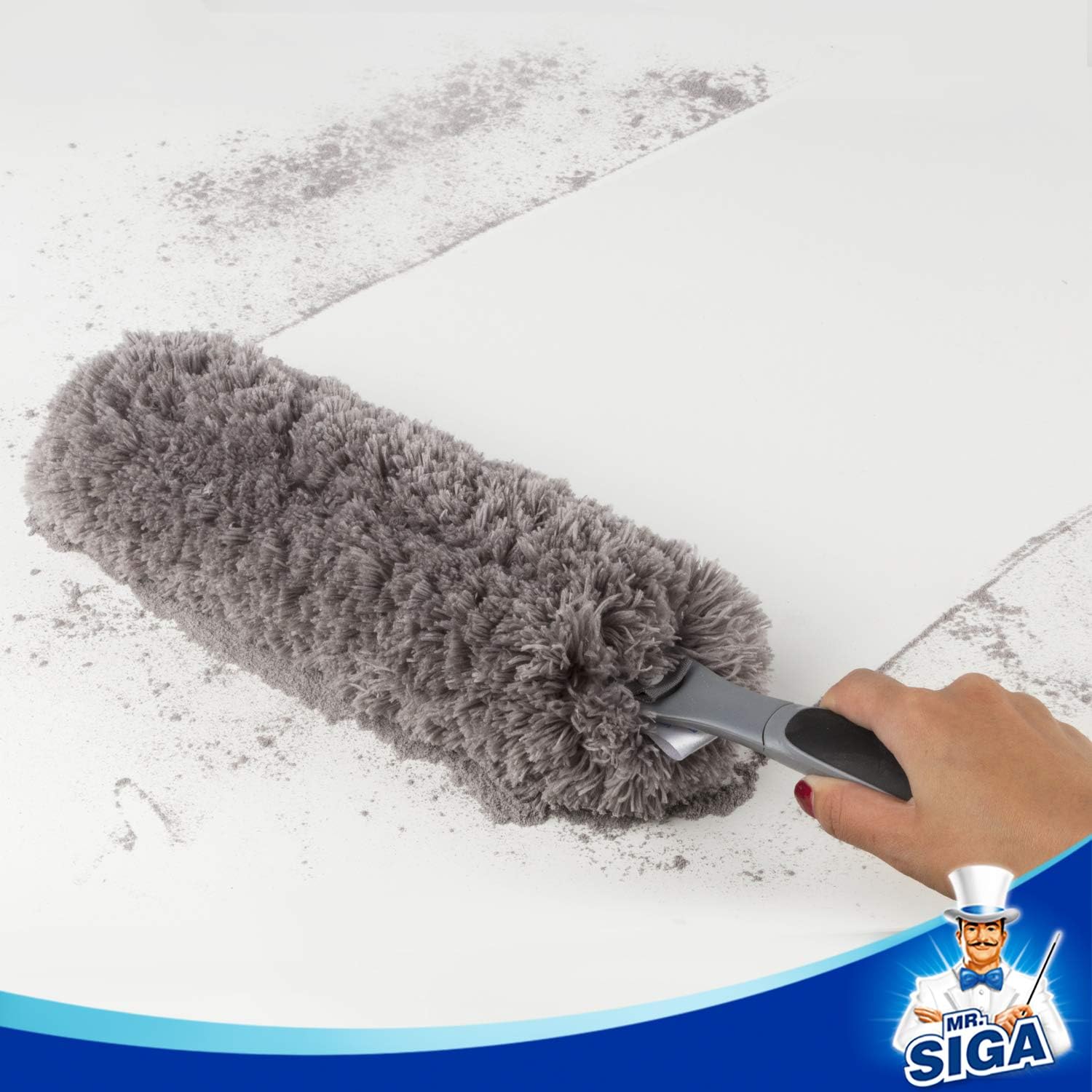 MR.SIGA_Lint_Free_Microfiber_Duster,_Washable_Duster_for_Household_Cleaning_Gray