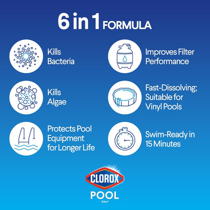 Clorox®_Pool&Spa™_Shock_XTRABLUE®_Plus,_Kills_Bacteria_&_Algae_in_Swimming_Pools,_Swim-Ready_in_15_Minutes,_(12-Pack),_Granular