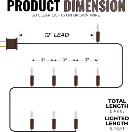 612_Vermont_20_Clear_Mini_Christmas_String_Lights_on_Brown_Wire_Cord,_UL_Approved_for_Indoor_Use_Only,_5_Foot_of_Lighted_Length,_6_Foot_of_Total_Length