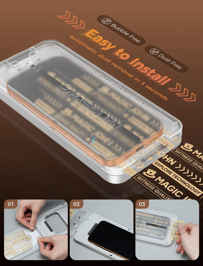 MAGIC_JOHN_3rd_Gen_Upgraded_for_iPhone_17_Pro_Max_Screen_Protector_6.9_Inch,HD_Clear,Shatterproof_Tempered_Film,Auto_Dust-Elimination,Bubble_Free,Easy_Installation,2_Pack
