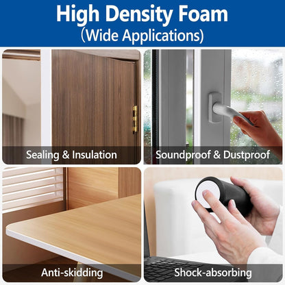 Kikerike_Self_Adhesive_Foam_Tape_Weatherstrip_1/2in_x_1/4in_x_16.5Ft_High_Density_Foam_Insulation_Strips_Seal_Weather_Stripping_with_Strong_Adhesive_for_Door_and_Window_Sound_Isolation_Soundproofing
