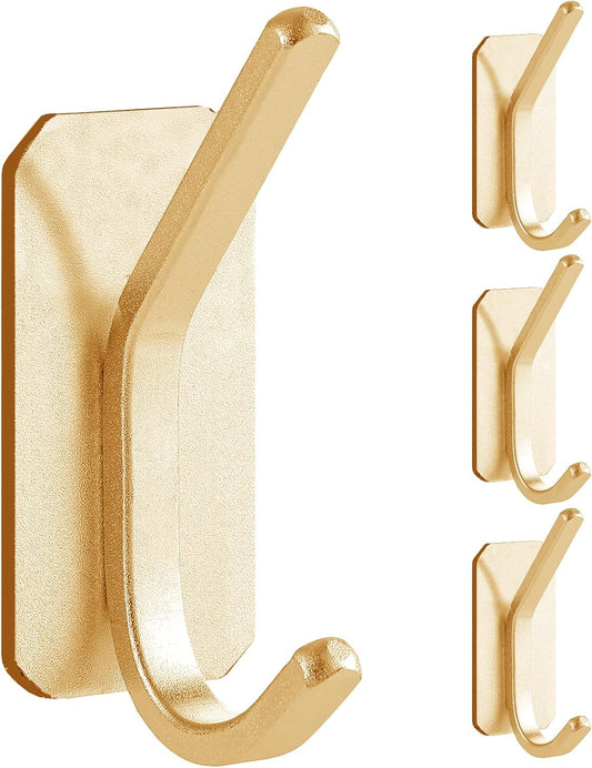 Paoli_Heavy_Duty_Adhesive_Hooks,Self-Adhesive_Hooks_Multiple_Colors_and_Styles_30_lb_Maximum_Load_for_Home_Schools_and_Offices_(4pc,_Gold)
