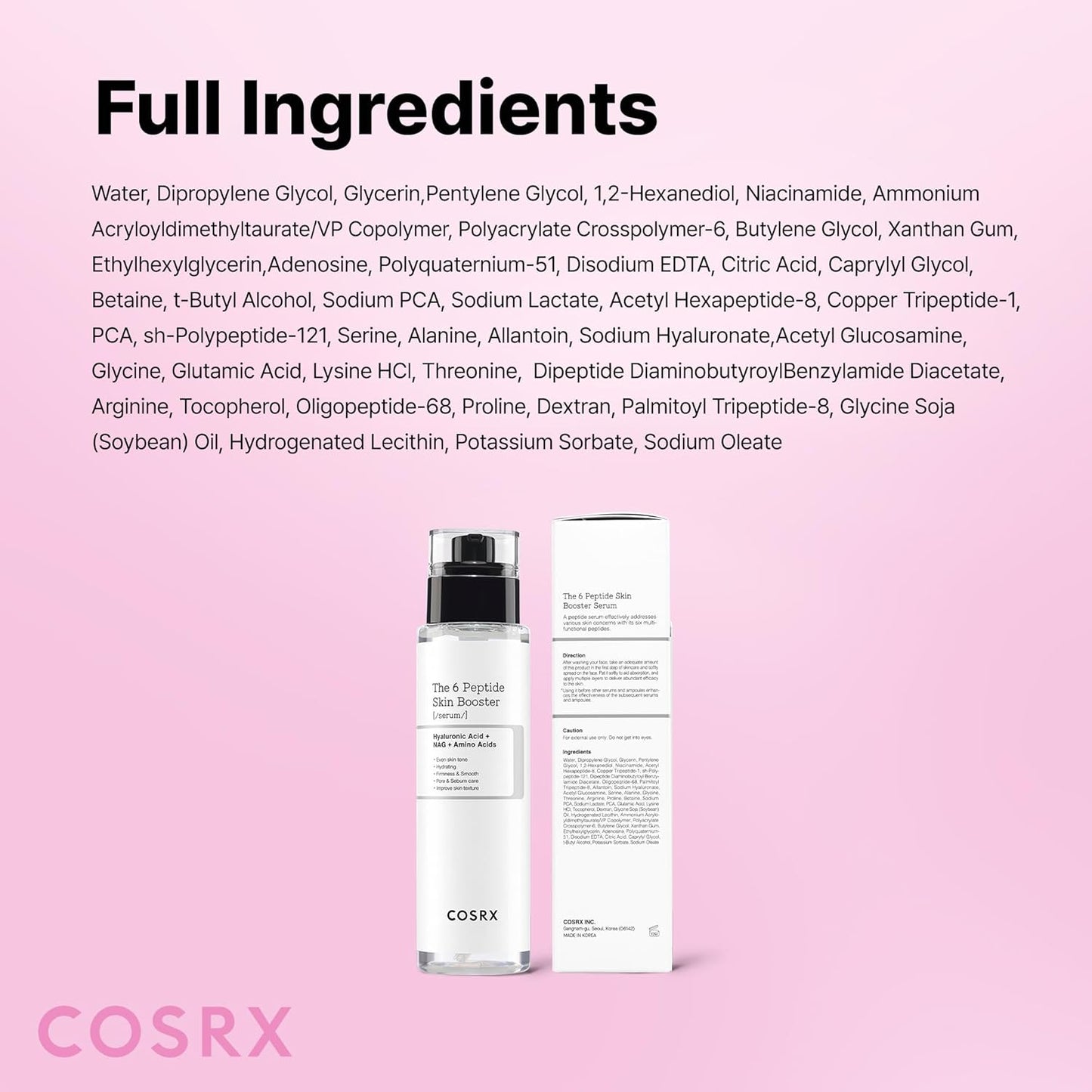 COSRX_6X_Peptide_Collagen_Skin_Booster_Toner_Serum_for_Dull_&_Uneven_Skin,_Preps_Skin_with_Copper_Peptides,_GHK-Cu,_Skin_Renewal_Boosting_Facial_Essence,_Korean_Skin_Care,_5.07_oz,_Mothers_Day_Gifts