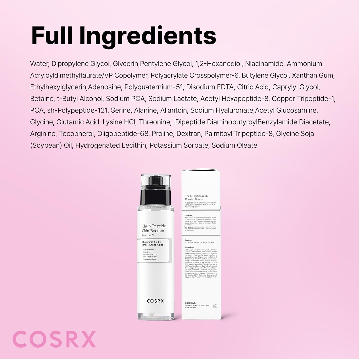 COSRX_6X_Peptide_Collagen_Skin_Booster_Toner_Serum_for_Dull_&_Uneven_Skin,_Preps_Skin_with_Copper_Peptides,_GHK-Cu,_Skin_Renewal_Boosting_Facial_Essence,_Korean_Skin_Care,_5.07_oz,_Mothers_Day_Gifts