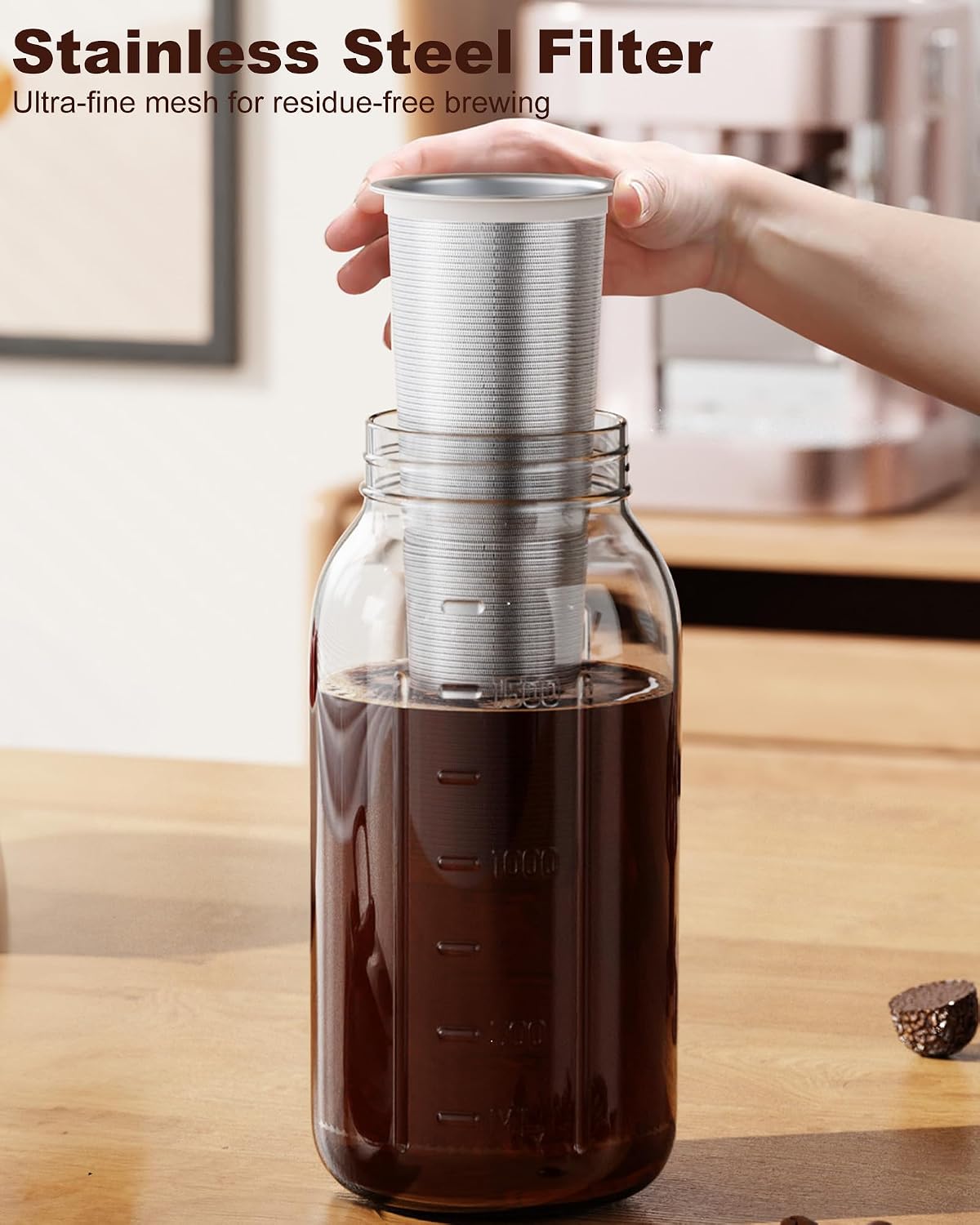 64_oz_Cold_Brew_Coffee_Maker,_Mason_Jar_Pitcher_with_304_SS_Filter_|_100μm_Fine_Mesh,_Stainless_Steel_Filter,_Airtight,_Leakproof,_Pour_Flip_Spout,_Ergonomic_Handle,_Wide_Mouth,_Heavy-Duty_Glass