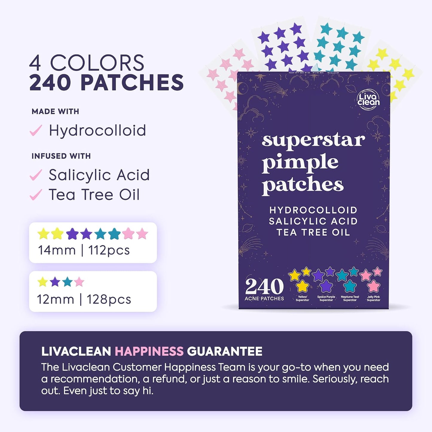 Livaclean_240CT_Star_Pimple_Patches_for_Face_w/_Hydrocolloid,_Tea_Tree_oil_&_Salicylic_Acid_-_Zit_Stickers,_Hydrocolloid_Acne_Patches_for_Face_-_Cute_Pimple_Patch,_Acne_Stickers