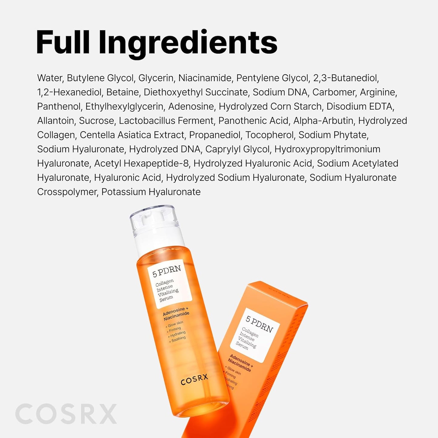 COSRX_5_PDRN_Collagen_Intense_Vitalizing_Serum_-_Korean_Serum_for_Skin_Firming_&_Glowing_with_Salmon_DNA,_Centella_PDRN_&_Collagen,_Mothers_day_gifts,_Korean_Skin_Care_(3.38_fl.oz.)