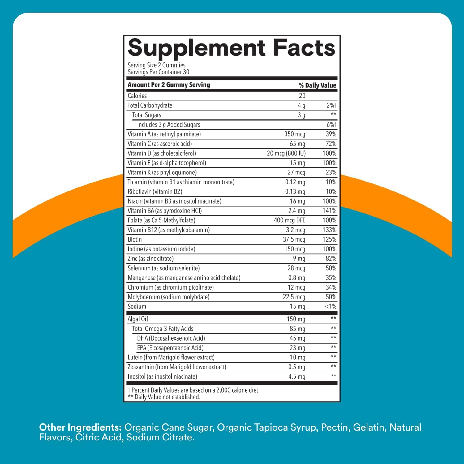 SmartyPants_Teen_Guy_Plus_Multi_&_Omegas_Multivitamin_Gummies_with_Omega_3_DHA/EPA,_Vitamins_D3,_C,_B12,_B6,_A,_K,_Zinc,_Folate,_Gluten_Free,_Clean_Label,_Pineapple_Orange,_60_Gummies_(30_Day_Supply)