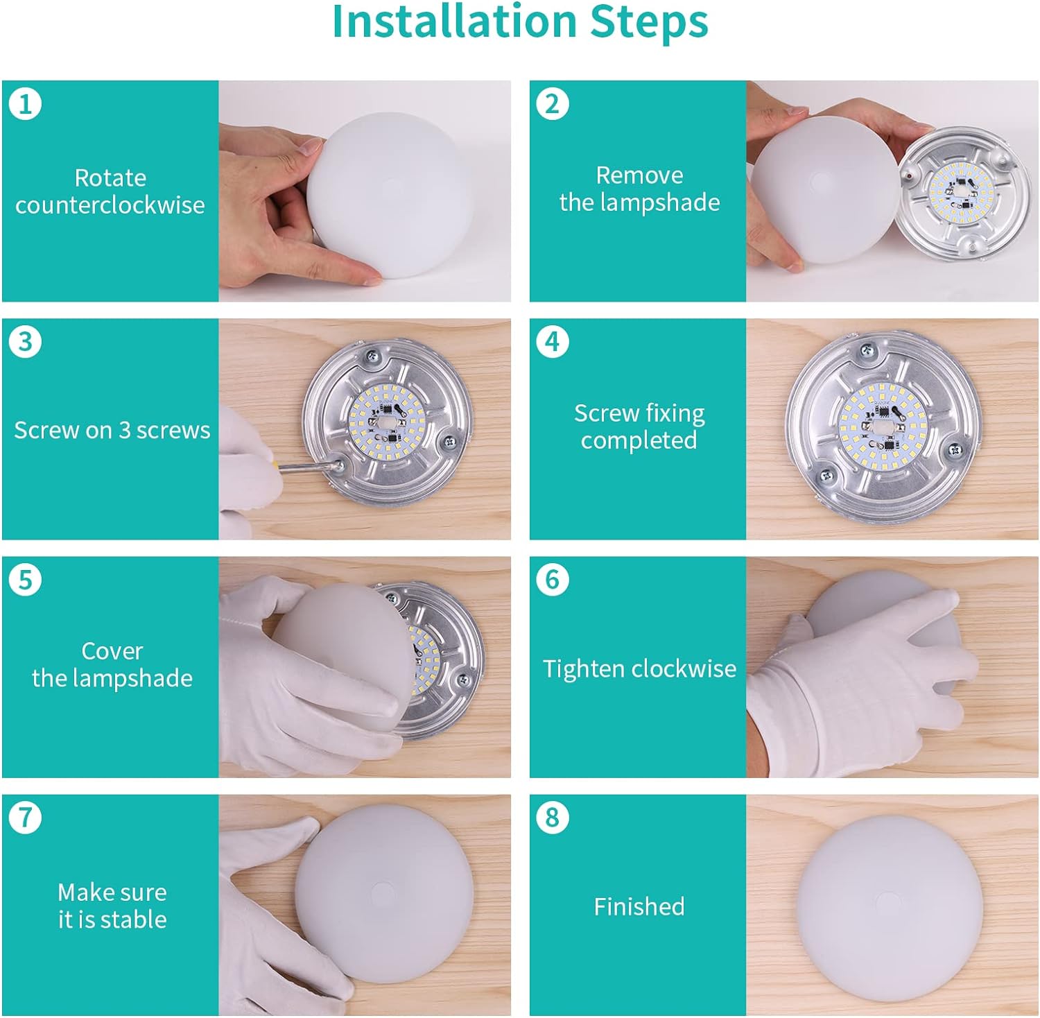 2/4/5_Pack_RV_LED_Ceiling_Puck_Light_RV_Boat_Interior_Light_DC_12V_Surface_Mount_Ceiling_Dome_Light,_4.5W_Panel_Downlight_for_Camper_Van_Travel_Trailer_Motorhome(Cool_White/Warm_White)