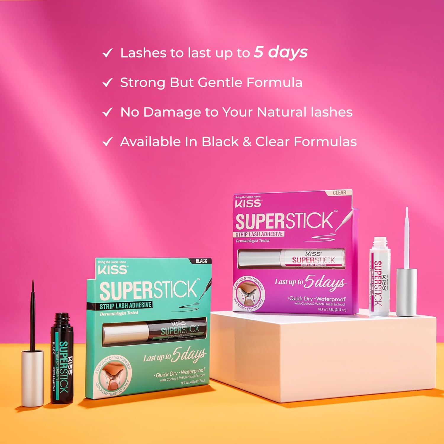 KISS_SuperStick_5-Day_Extended_Wear_Strip_Lash_Adhesive,_Quick_Drying_Lash_Glue,_Witch_Hazel_&_Cactus_Extract_Infused,_Brush_Applicator,_Net_Wt._4.8g_(0.17_oz.),_Black