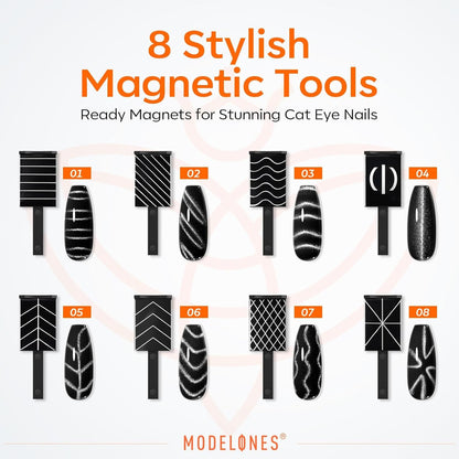 modelones_Cat_Eye_Magnet_Set,_15PCS_French_Cateye_Gel_Nail_Polish_Magnet_Nail_Art_Tools_Set_Heart_Magnet_for_Cat_Eye_Magnet_Square_Round_Magnet_Stick_Diverse_Glassy_Cateye_Effect_for_Women