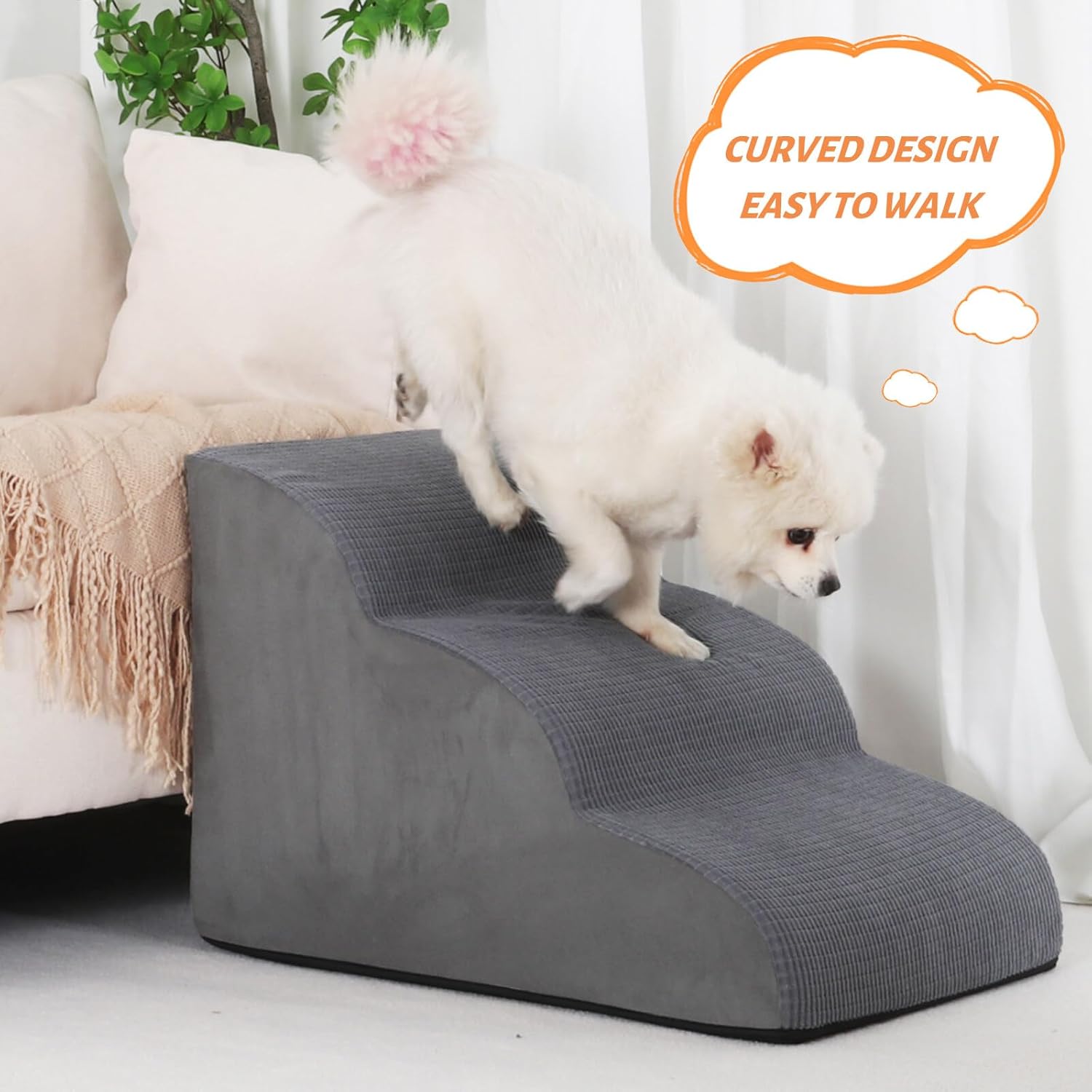 Aodisman_3-Step_Dog_Ramp_and_Stairs_for_Sofa_and_Chair_-_Non-Slip_Sturdy_Pet_Steps_for_Small_Dogs_and_Cats,15.7"_H,Grey