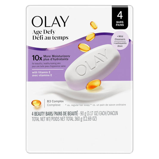 Olay_Beauty_Bar,_Age_Defying,_10x_More_Moisturizers,_Smooth_&_Gentle_on_Skin,_Vitamin_E_&_Vitamin_B3_Complex,_For_All_Skin_Types,_Shea_Butter_Scent,_3.17_oz,_(Pack_of_4)