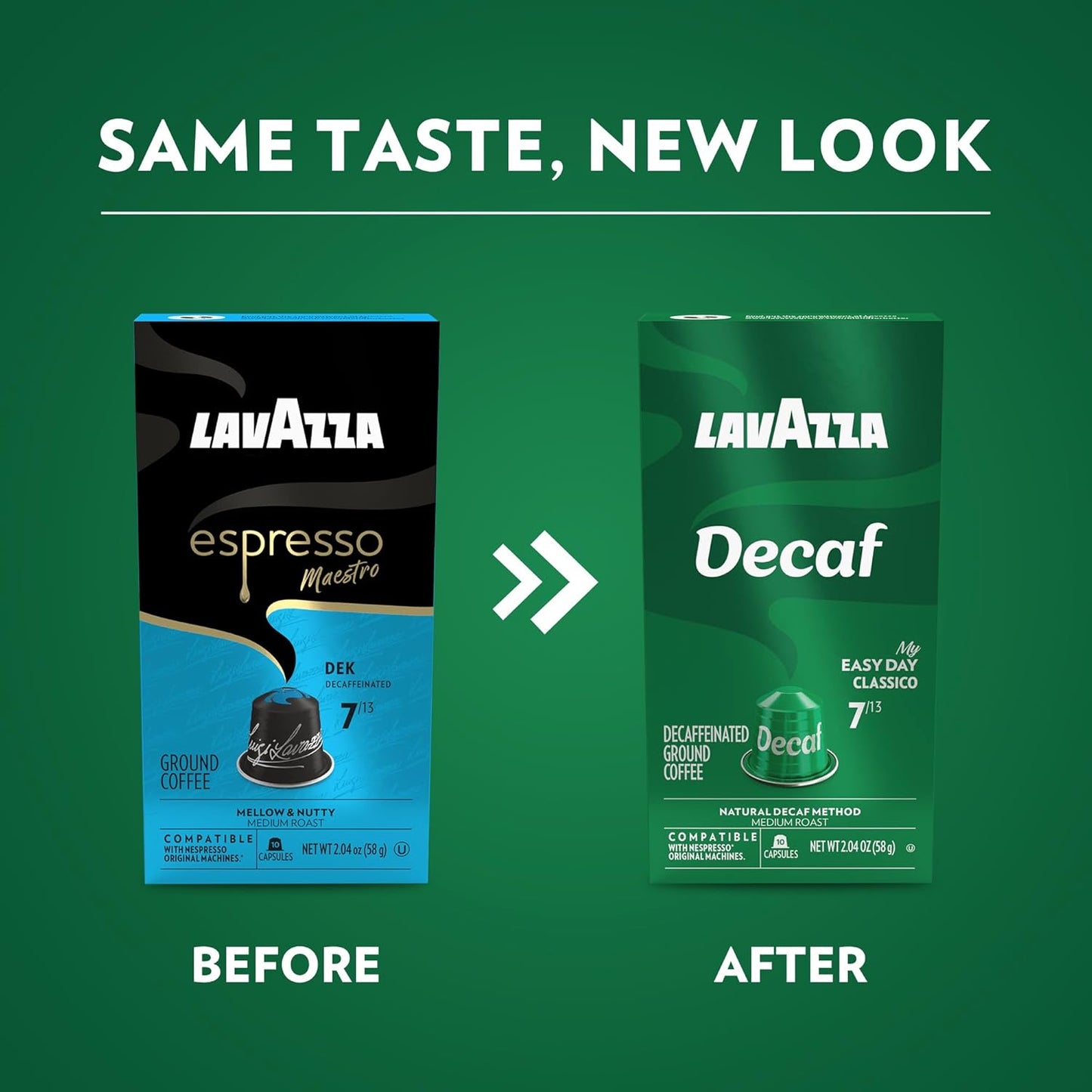 Lavazza_Espresso_Maestro_Decaf_(DEK)_Aluminum_Capsules_Compatible_with_Nespresso*_Original_Machines,_Medium_Espresso_Roast,_Arabica_and_Robusta_Blend_(60_Capsules)_-_Packaging_May_Vary