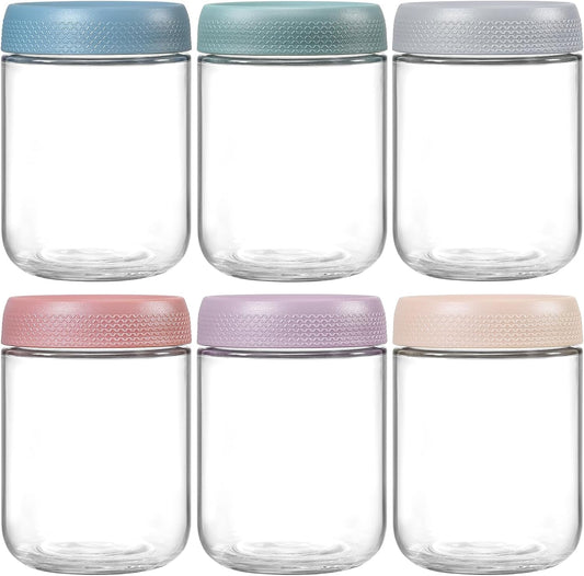 NETANY_6-pack_16_oz_Overnight_Oats_Containers_with_Lids,_Glass_jars_with_Airtight_Lids,_Wide_mouth_Mason_Salad_jars,_Glass_Food_Storage_Containers_for_Snacks_Yogurt_Spice_Sugar