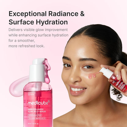 medicube_PDRN_Pink_Collagen_Glow_Jelly_Serum_|_Lightweight_Water-Jelly_For_Plump_&_Supple_Skin_|_Radiance_&_Elasticity_Care_with_PDRN,_Collagen,_Niacinamide_|_Korean_Skin_Care_1.01_fl.oz