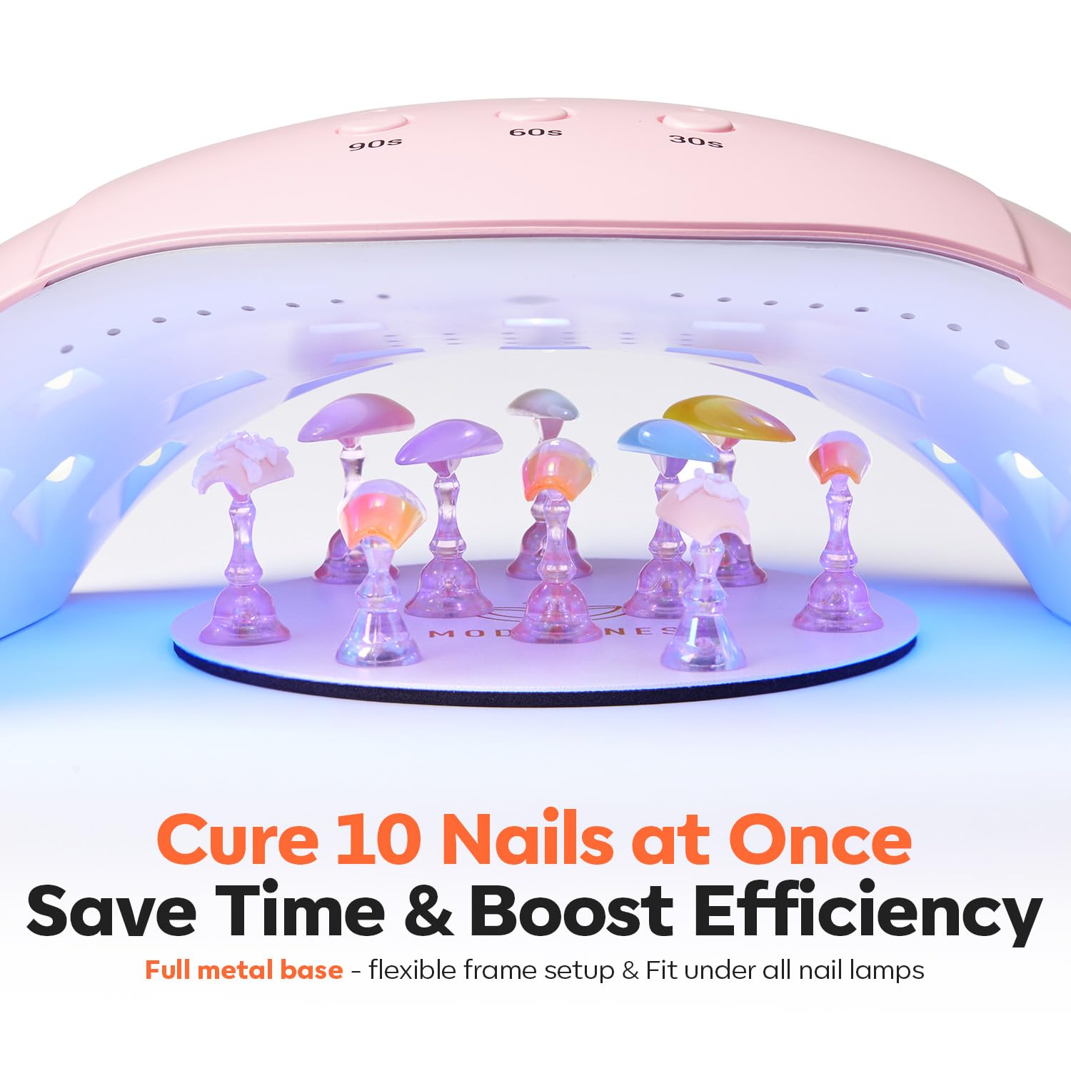 Modelones_Nail_Stand_Set,_Magnetic_Nail_Stands_for_Press_ons_False_Nail_Tips_Practice_Acrylic_Holder_with_200pcs_Sticky_Tabs_Strong_Metal_Base_Painting_Display_DIY_&_Salon_Use_Beginner_Supplies