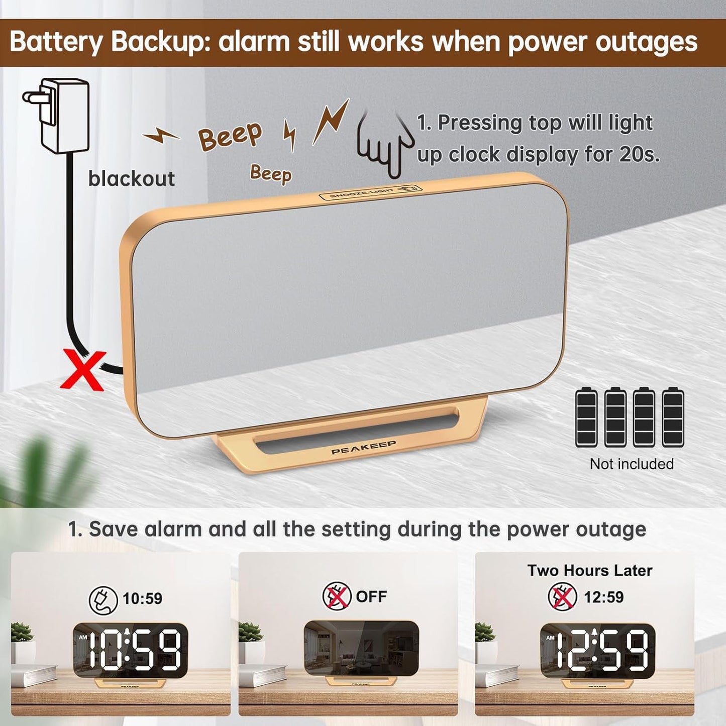 Peakeep_Slim_Digital_Mirror_Aesthetic_Alarm_Clock_for_Bedrooms_Desk_Decor_-_Plug_in_Electric_Big_LED_Modern_Small_Clock_for_Office_Living_Room,_Battery_Backup,_6_Dimmers_(Gold)