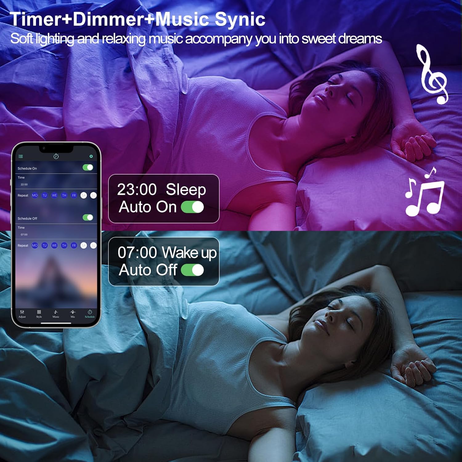 Motion_Sensor_LED_Light_Strip_9.84ft/19.68ft_Under_Bed_Lights,_RGB_3_Mode_Motion_Activated_Bed_Light_with_Music_Sync_and_Timer,_Dimmable_Color_Changing_LED_Lights