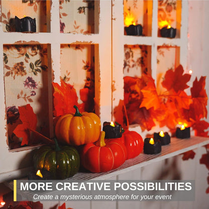 Homemory_24-Pack_Halloween_Black_Dripping_Flameless_Tea_Lights,_Battery_Operated_Flickering_LED_Candles,_Safe_for_Pumpkins,_Party_&_Holiday_Decor,_1.58"_D_x_1.2"_H,_Warm_White_Glow