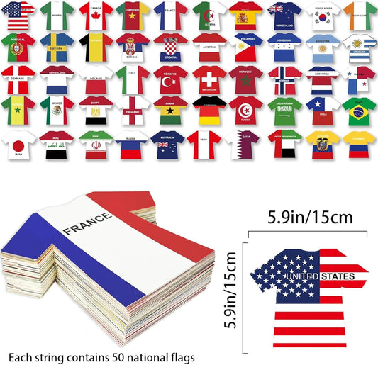 2026_World_Cup_Soccer_Jersey_Flag_Bunting_Banner_50_Pcs_International_Country_String_Flags_Garland_Merchandise_for_Sports_Themed_Parties_Olympic_Celebrations_Decorations(Not_among_the_top_48_teams）