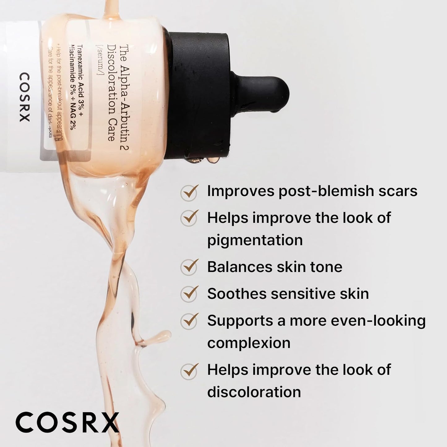 COSRX_2%_Alpha_Arbutin_Discoloration_Care_Face_Serum_with_Niacinamide,_Glutathione_&_Tranexamic_Acid,_Dark_Spot,_Uneven_Tone_Care,_Daily_Korean_Skin_Care,_Mothers_Day_Gifts_for_Woman,_1.7_fl_oz