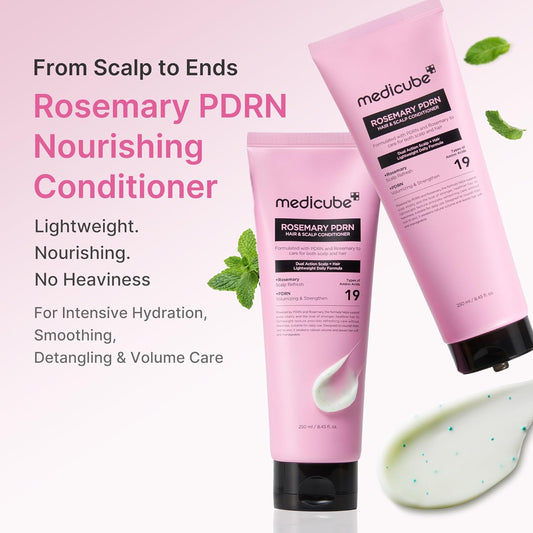 medicube_Rosemary_PDRN_Scalp_to_Strand_Nourishing_Conditioner_|_Lightweight_Yet_Effective_Care_for_Dry,_Fine,_Weak-Looking_Hair_|_Amino_Acid_for_Strength_&_Softness_|_Korean_Hair_Care,_8.45_fl.oz