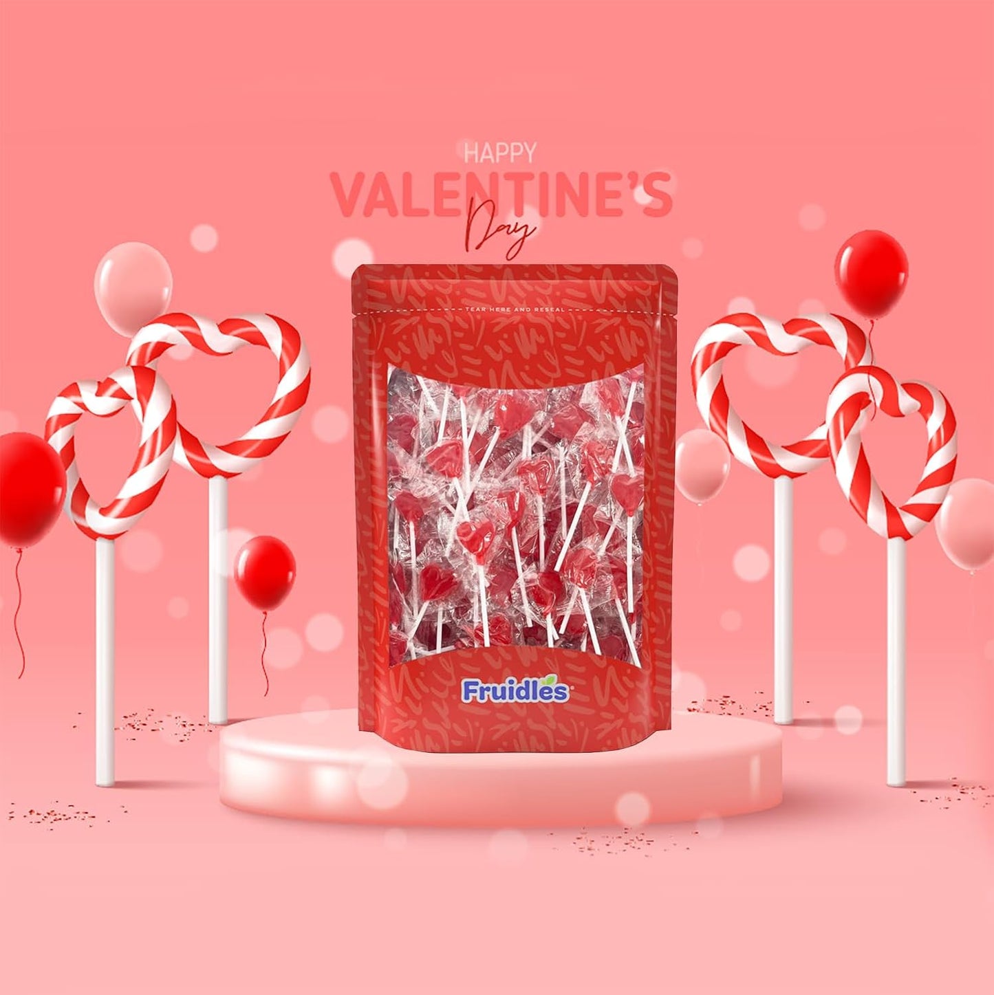 Fruidles_Lollipops_Mini_Red_Heart_Shaped_Strawberry_Flavored_Individually_Wrapped,_5g_30_Lollipops_Half-Pound