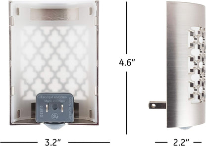 GE_CoverLite_LED_Night_Light,_Plug-in,_Dusk_to_Dawn_Sensor,_Home_Decor,_LED_Lights_for_Bedroom,_Bathroom,_Kitchen,_Hallway,_2_Pack,_46815,_Brushed_Nickel_|_Moroccan