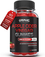 ORPHIC NUTRITION Apple Cider Vinegar Gummies with Mother - 1000 mg - Supplement Formulated to Support Weight Loss Efforts & Gut Health* - Supports Digestion, Detox & Cleansing* - ACV W/ B12 (60 pcs)