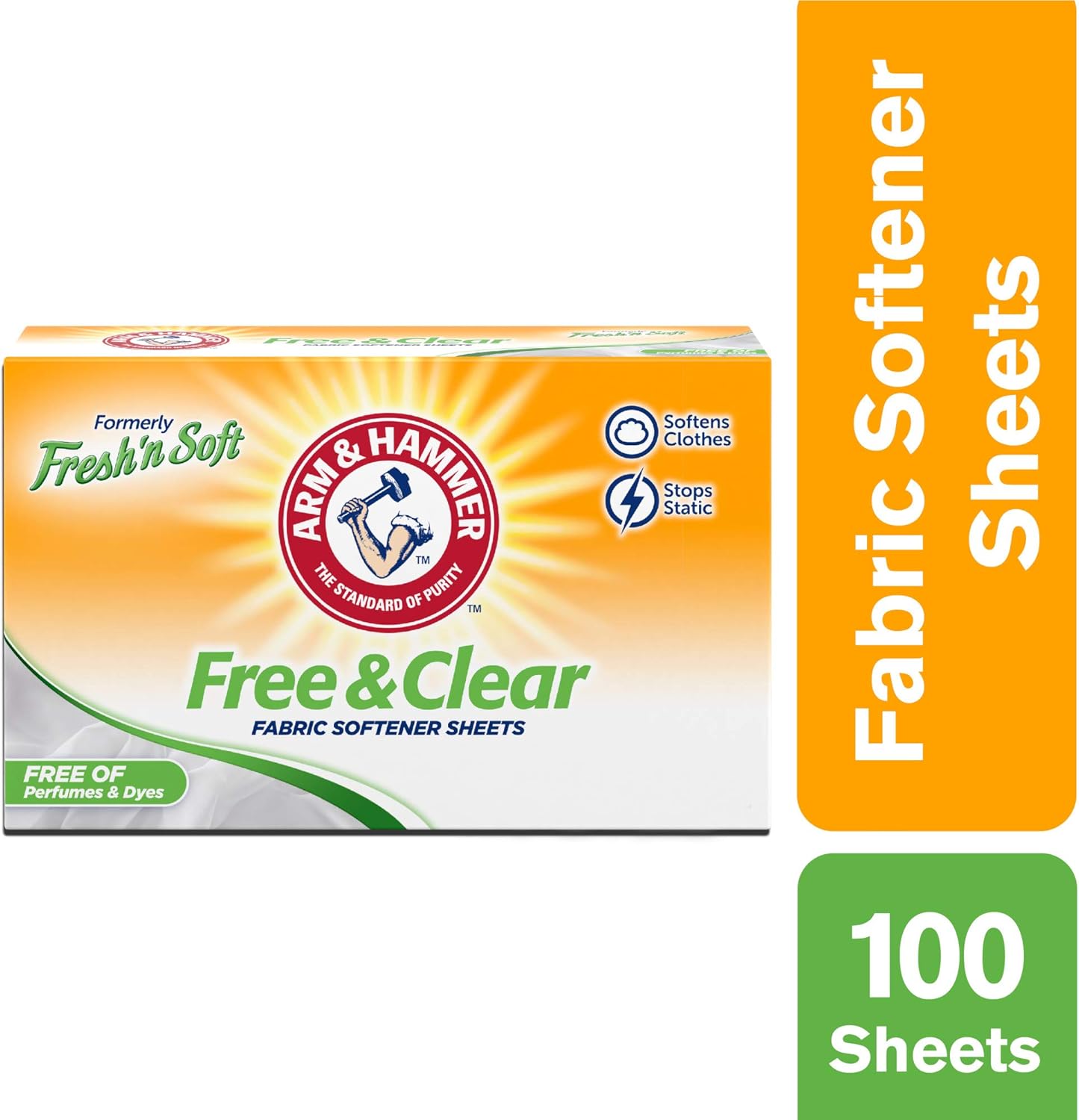 Arm_&_Hammer_Fabric_Softener_Sheets,_Free_of_Perfumes_and_Dyes,_100_ct