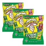 WARHEADS - Extreme Sour Hard Candy Assorted Flavors Apple, Black Cherry, Blue Raspberry, Lemon & Watermelon 2 oz. Bags 3 Pack
