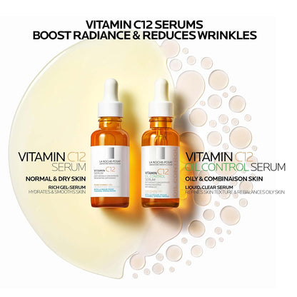 La_Roche-Posay_Pure_12%_Vitamin_C_Serum_For_Face_With_Hyaluronic_Acid_&_Salicylic_Acid,_Hydrating_Face_Serum,_Boost_Radiance_&_Reduce_Wrinkles,_2_Formulas_for_Normal_or_Oily_Skin_Control