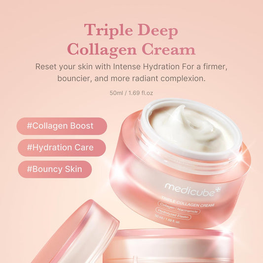 Medicube_Triple_Collagen_Cream_-_Hydrating_&_Firming_Moisturizer_with_Hyaluronic_Acid,_Premium_Elastin,_Shea_Butter_-_Wrinkle_Care_&_Boosts_Elasticity_-_Korean_Skincare,_1.69_oz