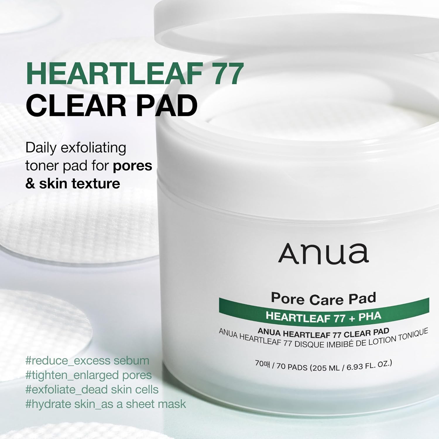 Anua_Heartleaf_77_Toner_Pads,_Daily_Exfoliating_Toner_Pad_for_Skin_Texture_Care_with_Centella_&_PHA,_Dual-Textured_Pore_Pads_for_Sensitive_Skin,_Smooth_Skin,_Non-Comedogenic,_Korean_Skin_Care,_70_Pads