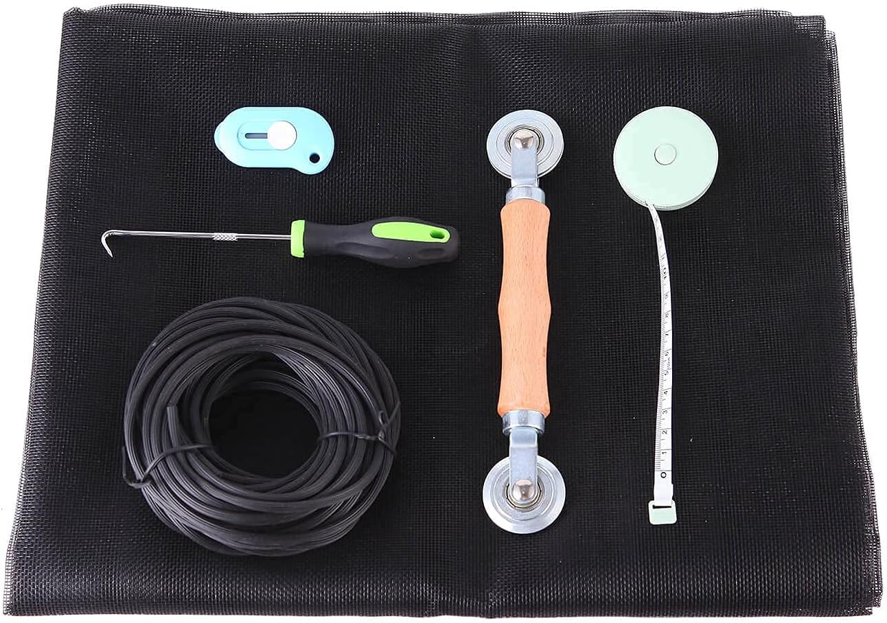 Windows_Screen_and_Screen_Door_Repair_Kit,_48"x118"_Charcoal_Fiberglass_Mesh_with_Rolling_Tool/Hook/Ruler/Cutter/Spline_-_Window_Screen_&_Sliding_Screen_Door_Replacement_for_Windows,_TOOLTRIZ