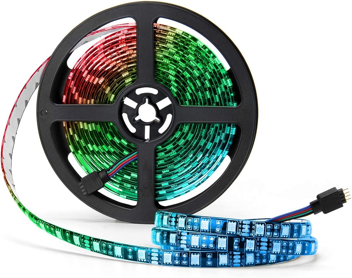 SUPERNIGHT_LED_Strip_Lights,_16.4FT_5M_SMD_5050_Waterproof_300LEDs_RGB_Color_Changing_Flexible_LED_Light_Strip_for_Bedroom,_TV_Back_Lighting,_Christmas,_Valentine's_Day_(Black_PCB)