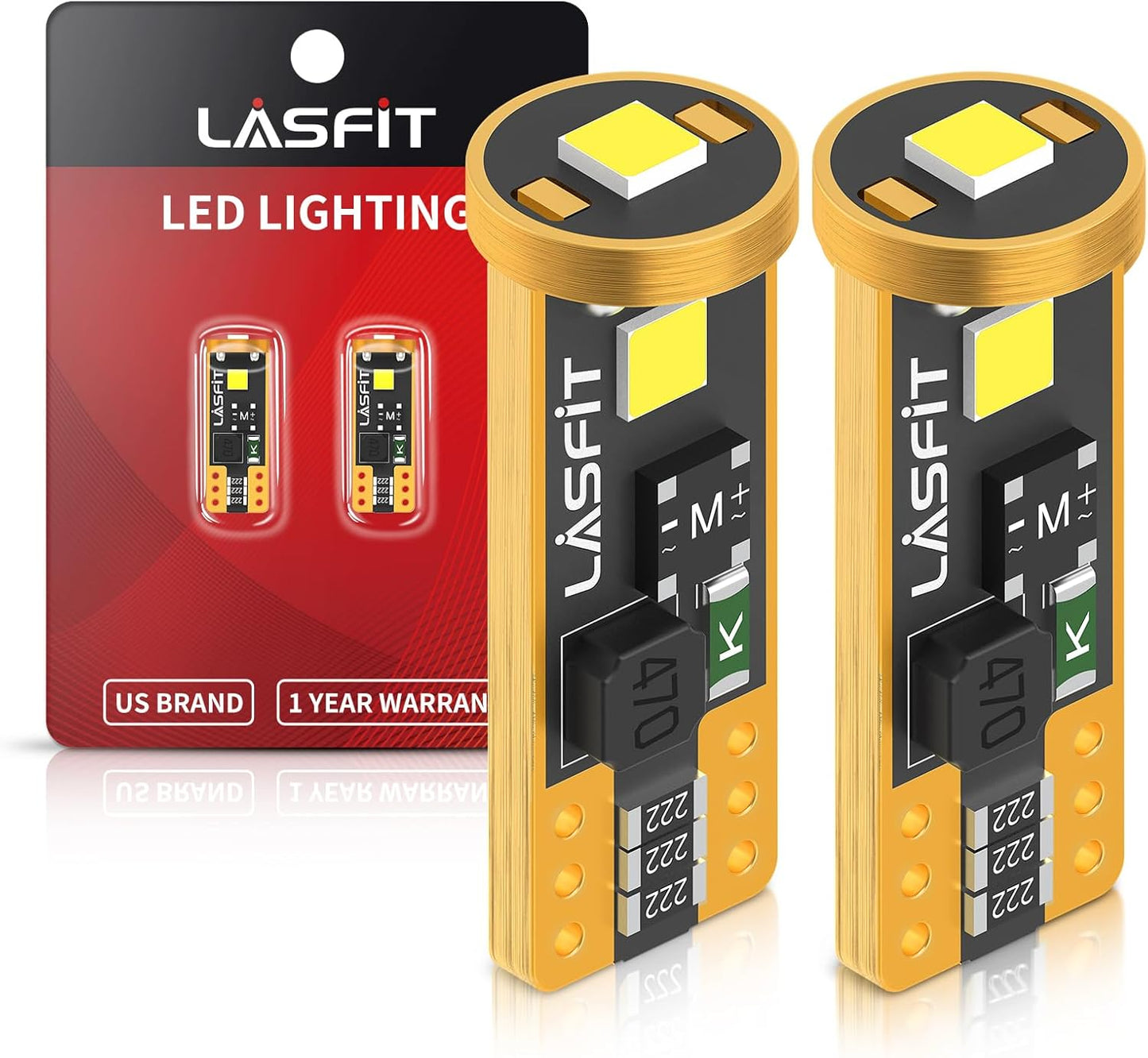LASFIT_194_LED_Bulb_for_License_Plate_Bulb_White_Bright,T10_168_LED_Bulbs_Canbus_Error_Free,_400LM_6000K_192_2825_W5W_for_Dome_Map_Trunk_Cargo_Lights_(2-Pack)
