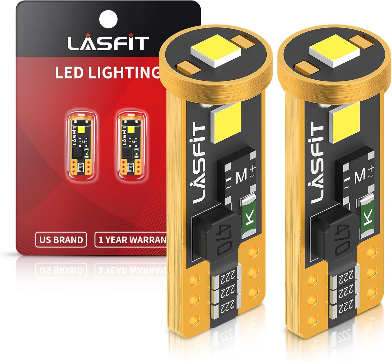 LASFIT_194_LED_Bulb_for_License_Plate_Bulb_White_Bright,T10_168_LED_Bulbs_Canbus_Error_Free,_400LM_6000K_192_2825_W5W_for_Dome_Map_Trunk_Cargo_Lights_(2-Pack)