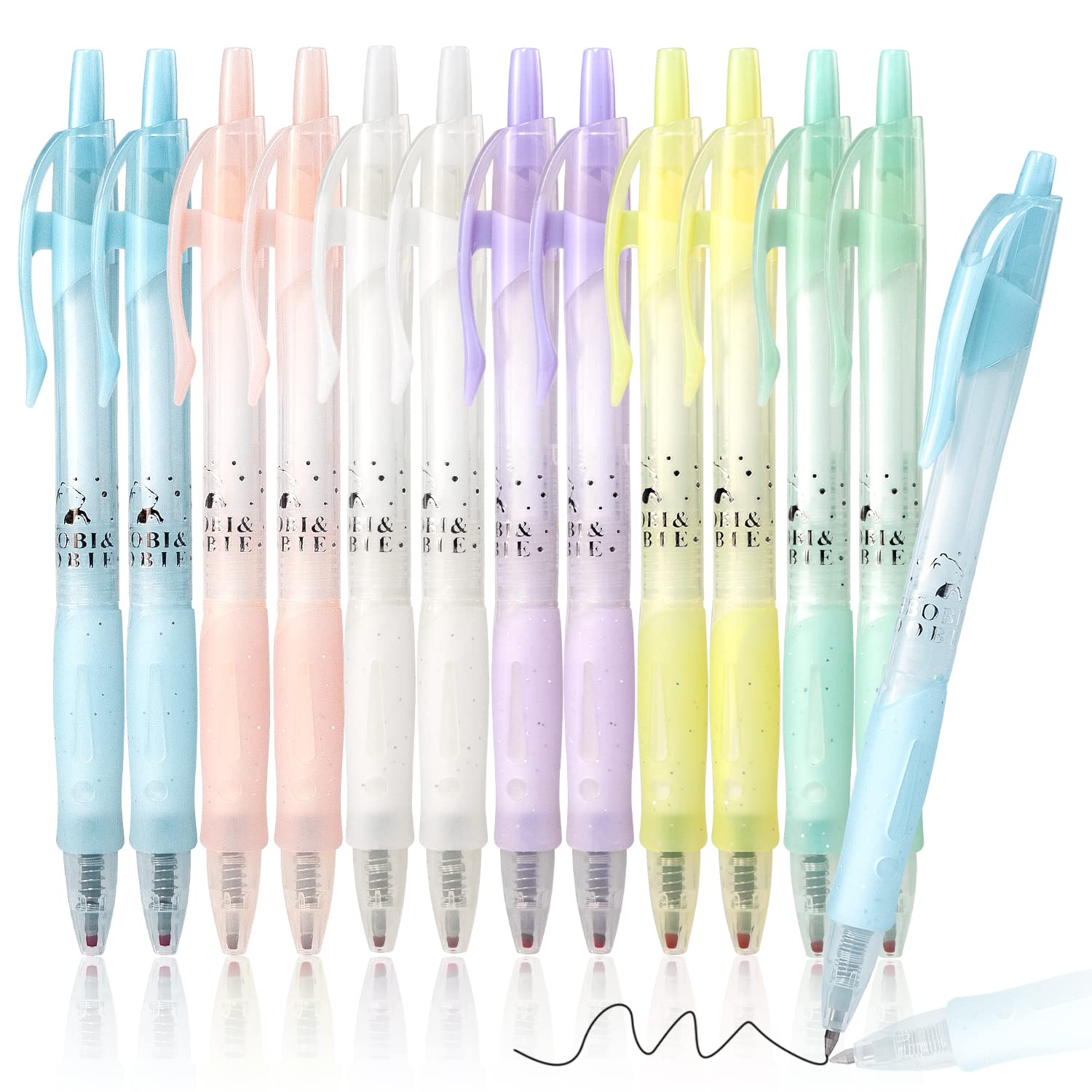 Drawdart Gel Ink Pens, 12Pcs Black Ink Fine Point Smooth Writing Pen 0.5mm Retractable, Best Aesthetic Cute Pens for Journaling Note Taking Sketching No Bleed &amp;amp; Smear