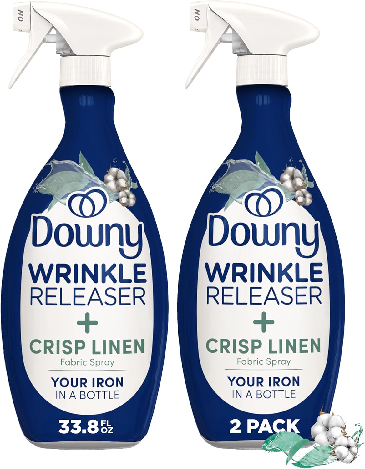 Downy_Wrinkle_Releaser_Spray,_All_In_One_Formula,_Removes_Wrinkles,_Static_and_Odor_Eliminator,_Crisp_Linen_Scent,_33.8_Fl_Oz,_Pack_of_2_(Packaging_May_Vary)