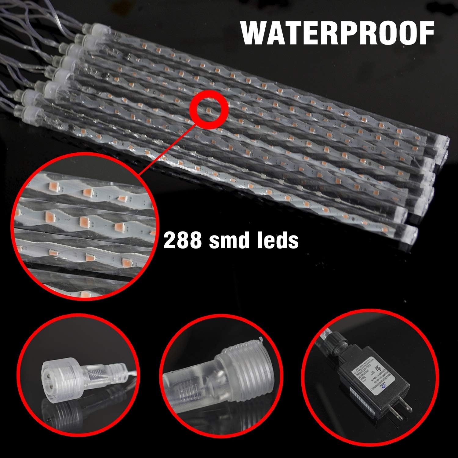 FUNPENY_Meteor_Shower_Rain_Lights,_288/864_LED_Christmas_Lights_Icicle_Snow_Falling_Halloween_Light_Outdoor_Raindrop_Light,_30cm_8_Tubes_Xmas_Tree_Holiday_Christmas_Halloween_Decoration,_Blue